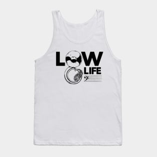 Vintage Low Life // Bass Clef Joke // Funny Tuba Player // Retro Sousaphone Player Tank Top